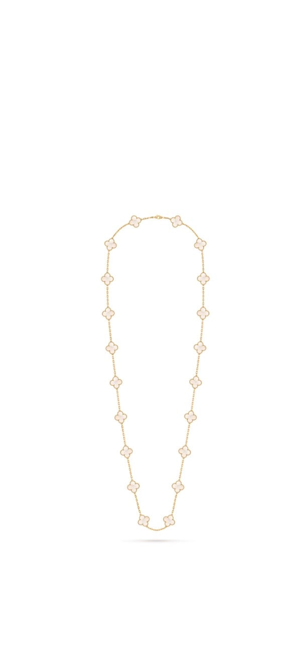 Vintage Alhambra long necklace, 20 motifs
18K goldpleted Mother-of-pearl