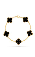 Vintage Alhambra bracelet, 5 motifs
18K rose gold, Onyx