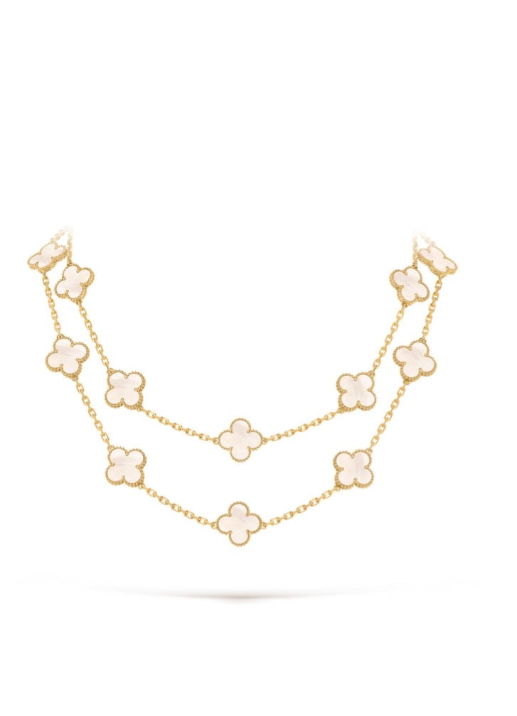 Vintage Alhambra long necklace, 20 motifs
18K goldpleted Mother-of-pearl