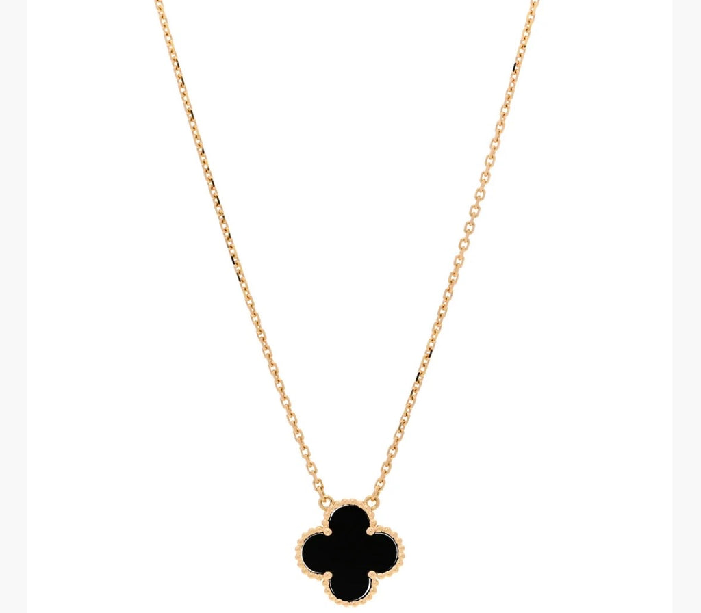 VAN CLEEF & ARPELS
18K Yellow Gold plated 925 Black Onyx Vintage Alhambra Pendant
Necklace