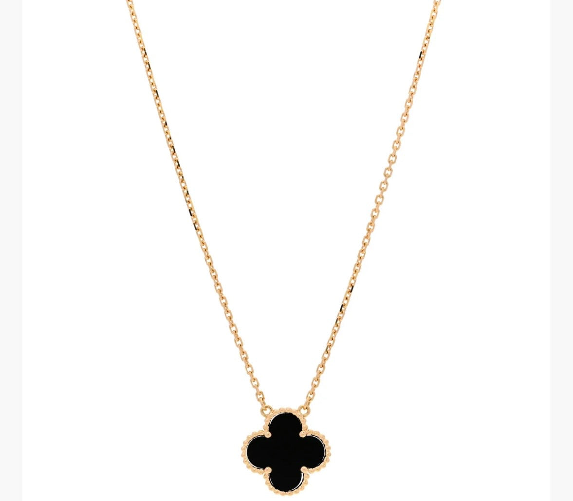 VAN CLEEF & ARPELS
18K Yellow Gold plated 925 Black Onyx Vintage Alhambra Pendant
Necklace