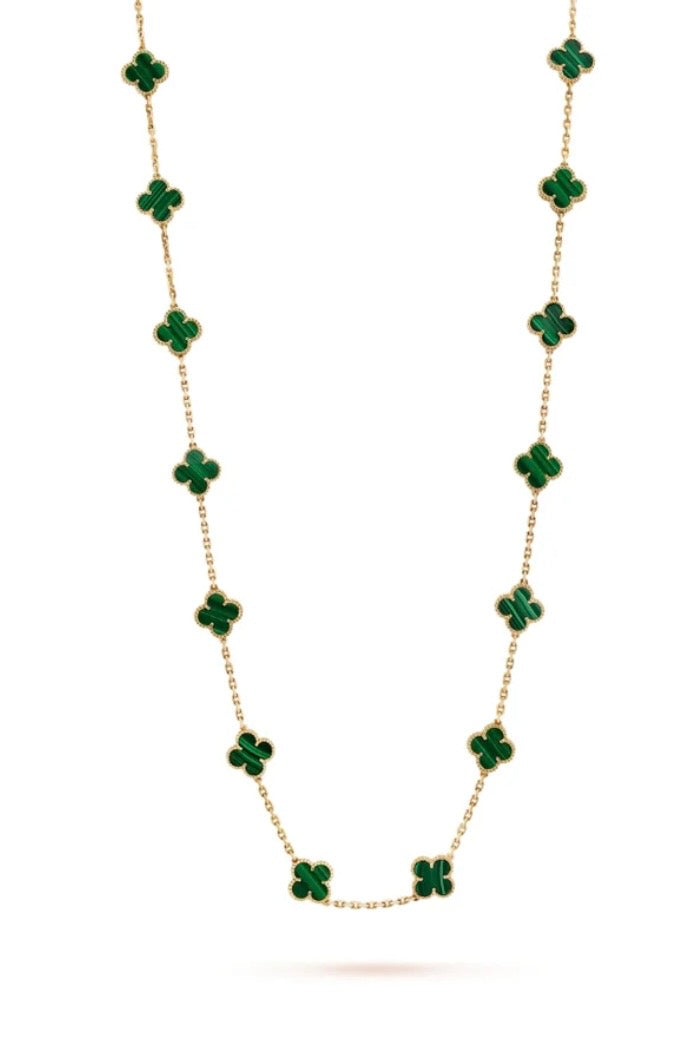 VINTAGE ALHAMBRA NECKLACE 20 MOTIFS
MALACHITE 18K gold plated