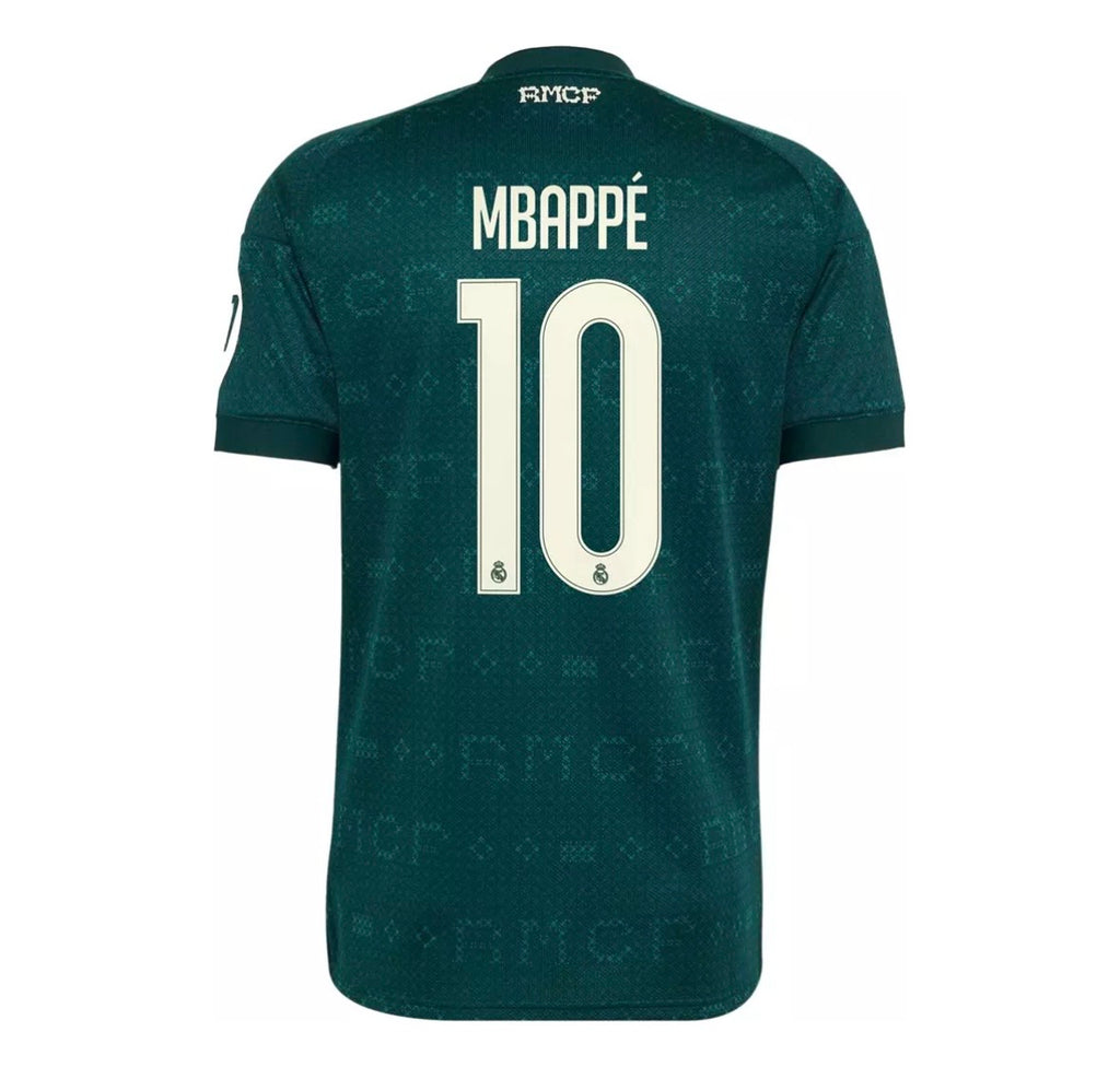 Real Madrid green Mbappé number 10 jersey back